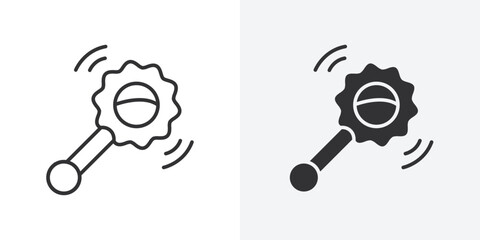 Baby rattle icon Outline vector sign