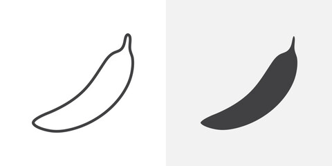 Banana icon Outline vector sign