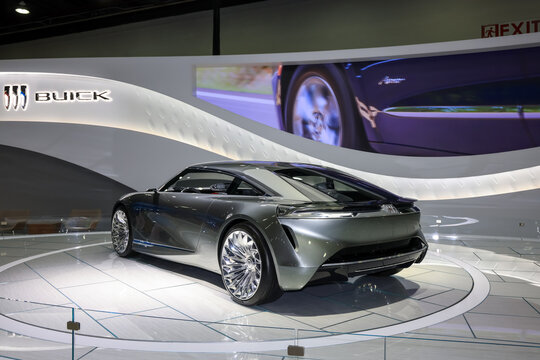 New Buick wildcat EV concept displayed at North American International auto show in Detroit.