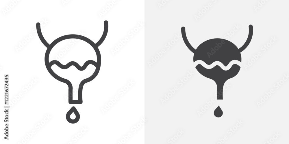 Poster bladder flush icon outline vector sign