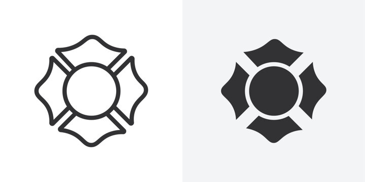 Blank Fire Department badge icon Outline vector sign