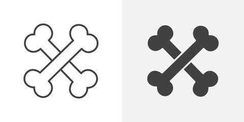 Bones icon Outline vector sign