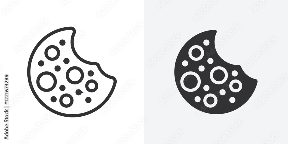 Poster browser cookie icon outline vector sign