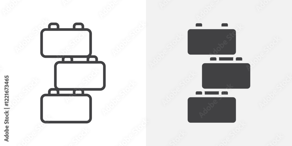 Poster building toy icon outline vector sign