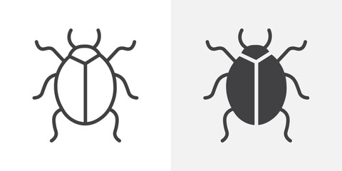 Bug icon Outline vector sign