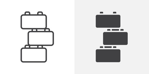 Building toy icon Outline vector sign
