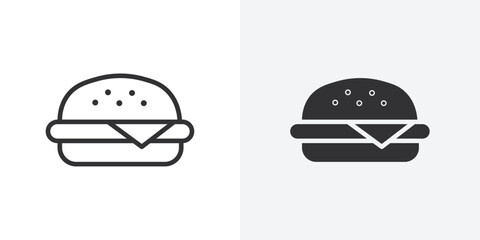Burger icon Outline vector sign