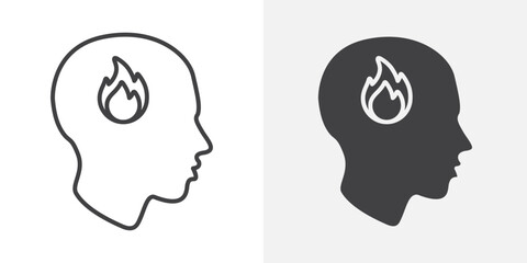 Burnout icon Outline vector sign