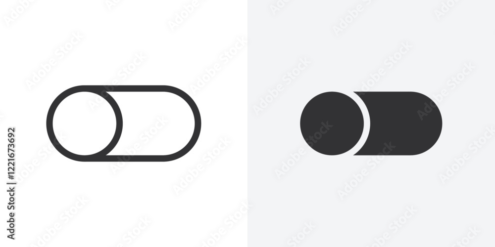 Poster button on off icon outline vector sign
