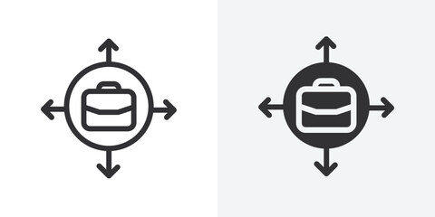Business expansion icon Outline vector sign