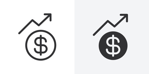 Business Investments growth Icon Outline vector sign