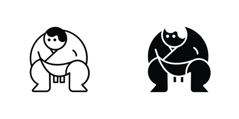 Fototapeta premium Sumo mascot icon design illustration template