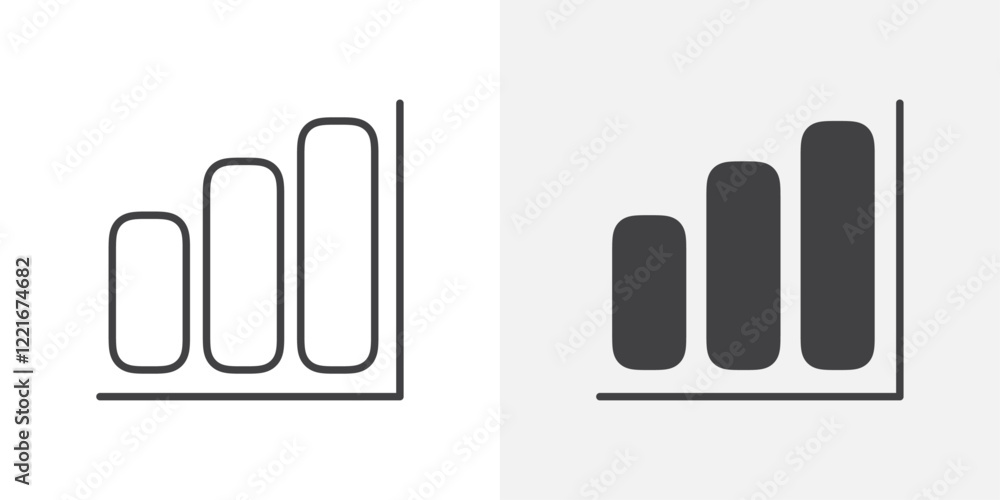 Poster chart histogram icon outline vector sign