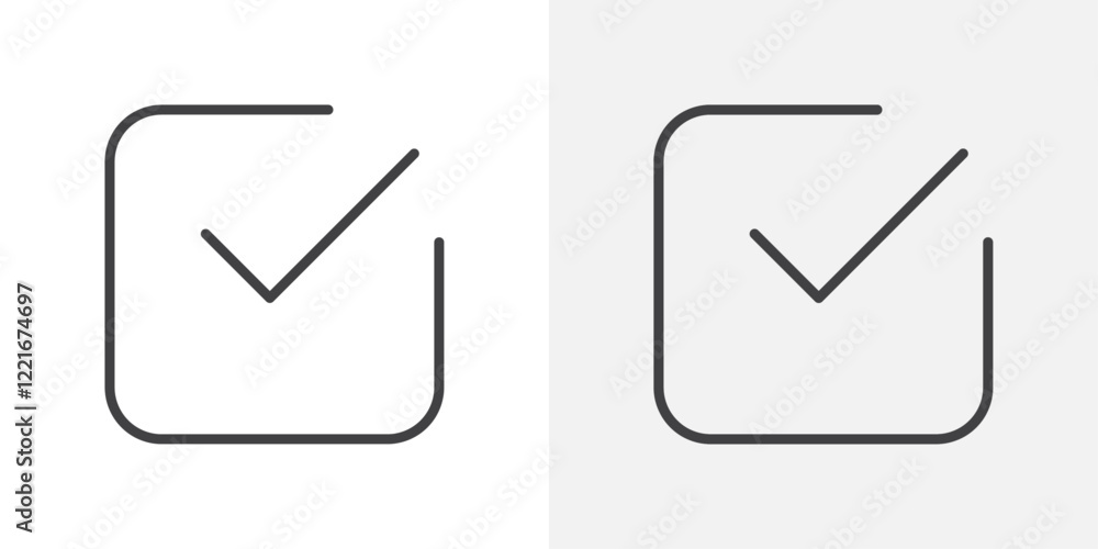 Poster check mark icon outline vector sign