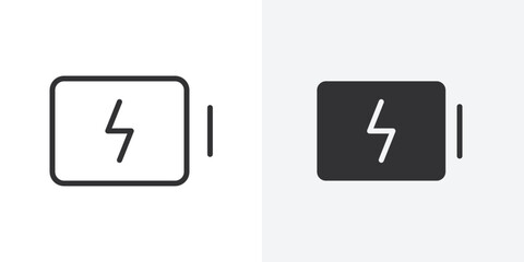 Charging battery icon Outline vector sign