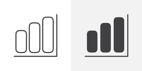 Chart histogram icon Outline vector sign