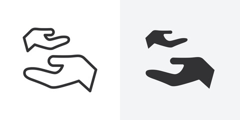 Charity for children icon Outline vector sign