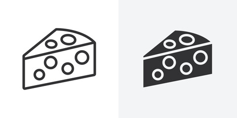 cheese icon Outline vector sign