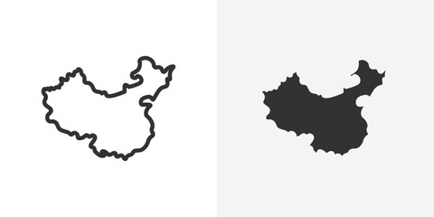 Obraz premium china map icon Outline vector sign