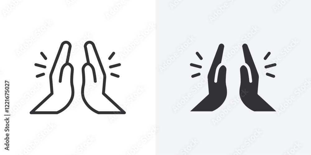 Aufkleber clapping hand icon outline vector sign