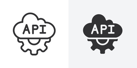 Cloud API icon Outline vector sign
