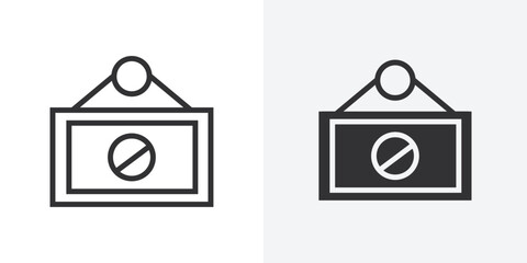 Closed Sign Icon Outline vector sign