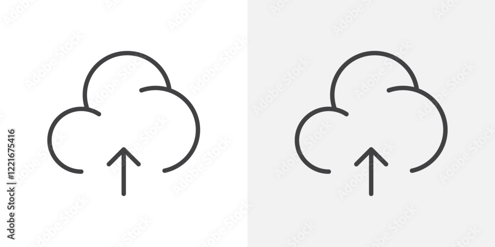 Aufkleber cloud upload icon outline vector sign