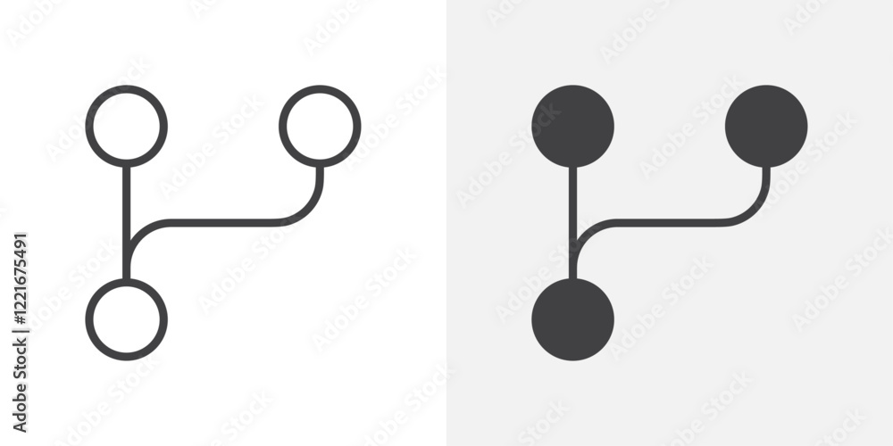 Poster Code branch icon Outline vector sign