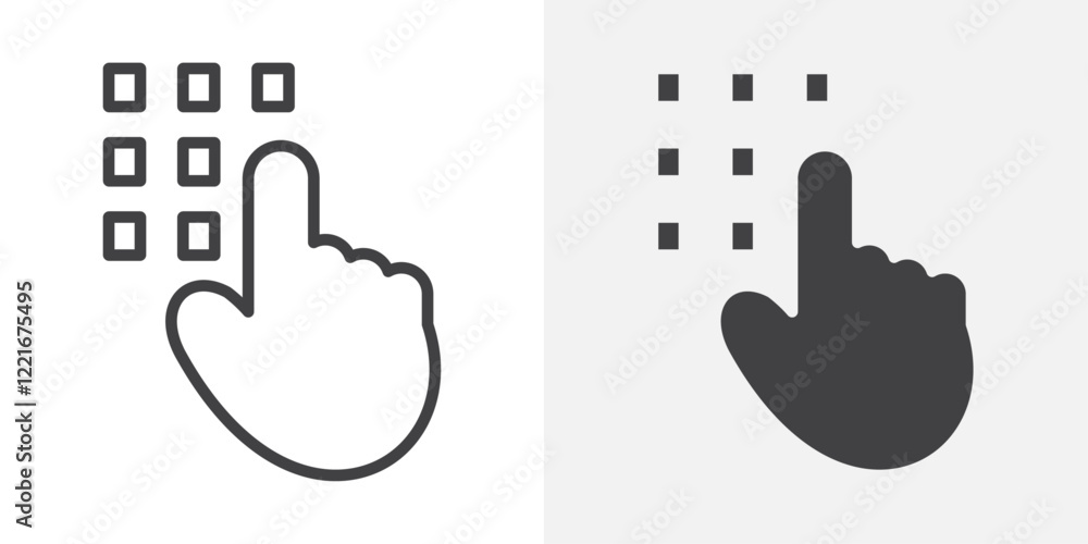 Poster Code lock icon Outline vector sign