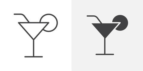 Cocktail icon Outline vector sign