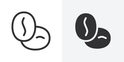 Coffee beans icon Outline vector sign