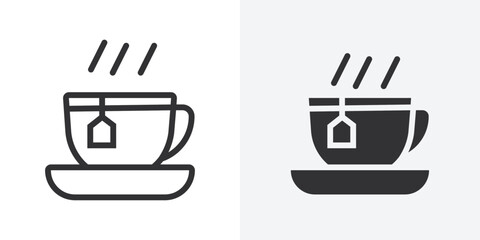 Coffee cup icon Outline vector sign
