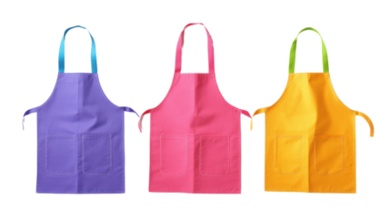 Colorful rainbow kitchen apron on transparent background