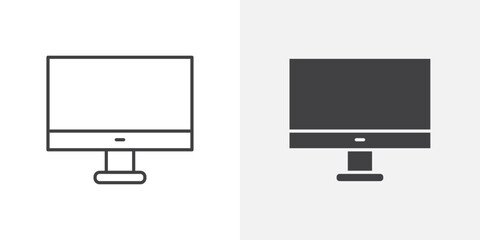 Computer Screen icon Outline vector sign