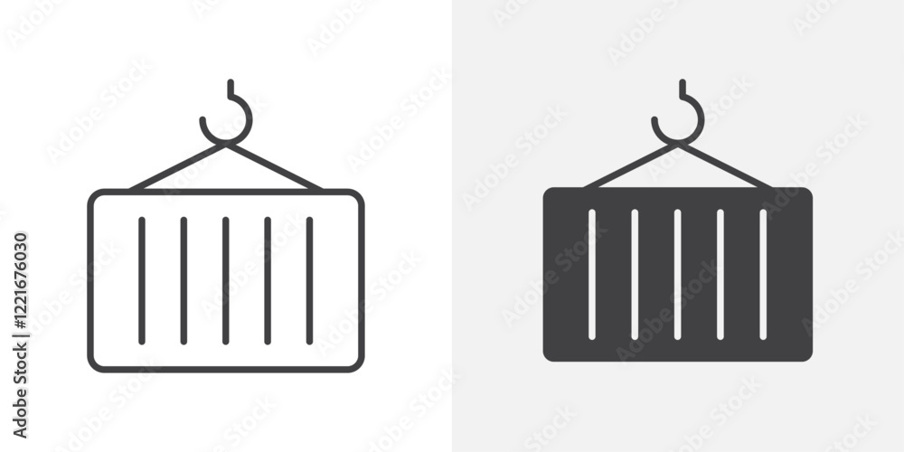 Poster container icon outline vector sign