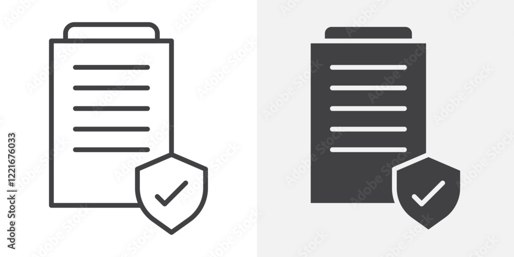 Poster contract coverage icon outline vector sign