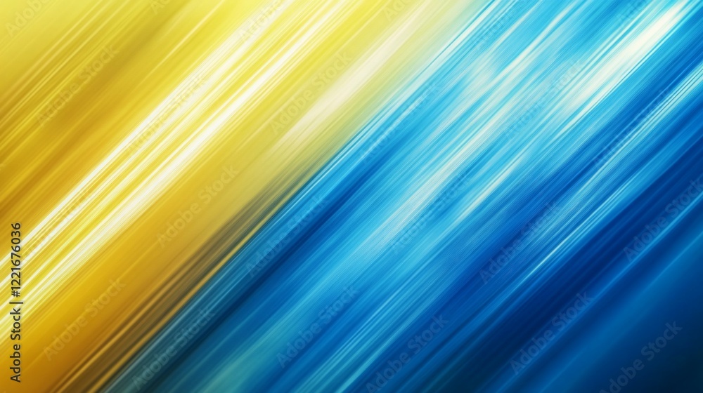 Poster abstract background with blue and yellow diagonal lines creating a dynamic effect