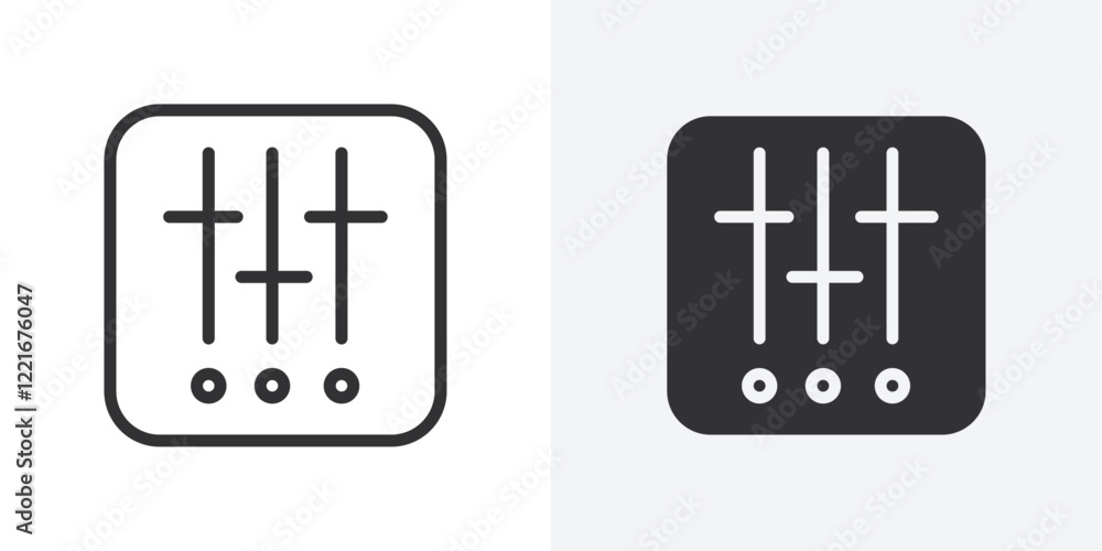 Poster control panel icon outline vector sign
