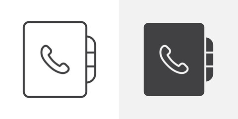 Contact book icon Outline vector sign