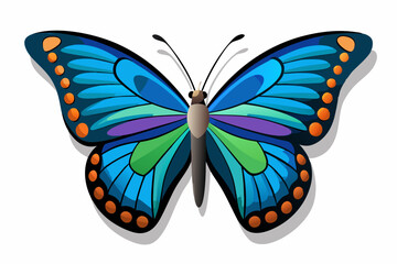 Beautiful butterfly isolated on white background vector art illustration
