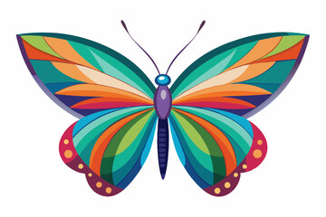  Beautiful butterfly isolated on white background vector art illustration