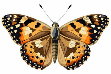  Beautiful butterfly isolated on white background vector art illustration