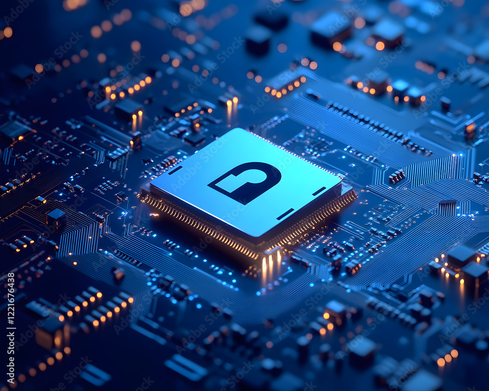 Poster circuit board with padlock processor chip