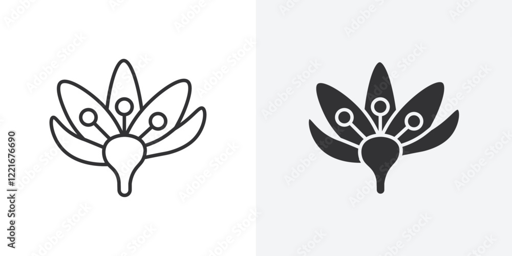Poster crocus icon outline vector sign
