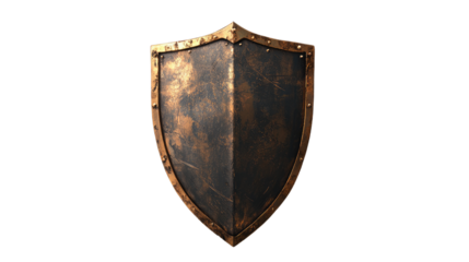 Aged Bronze Shield: A weathered bronze shield, displaying the marks of time and battles past, stands as a symbol of resilience and defense. Its aged surface hints at countless stories. 