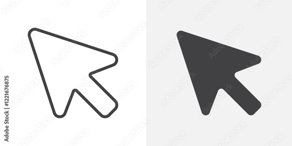 Poster cursor arrow icon outline vector sign