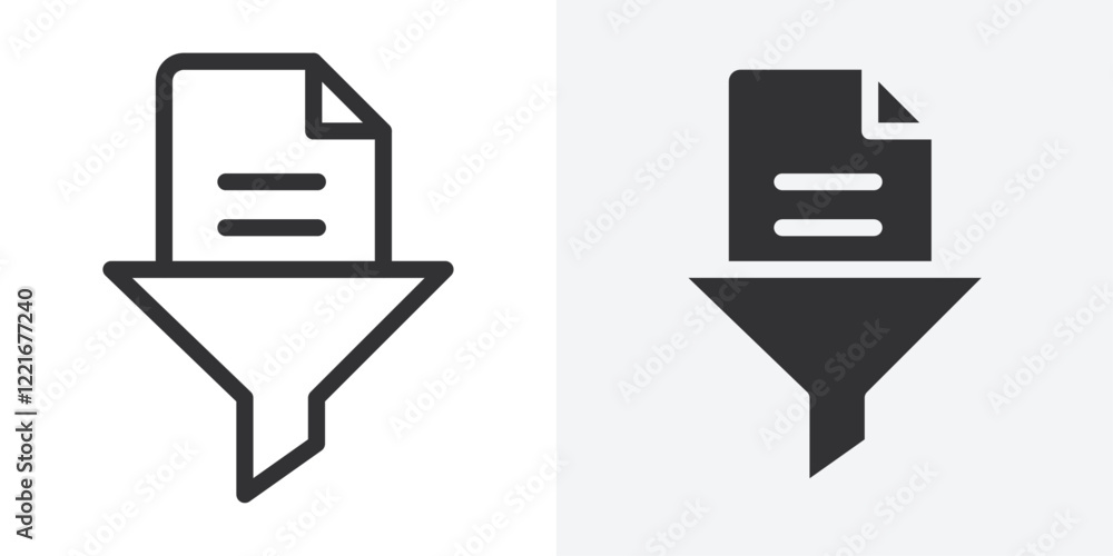 Poster Data filtering icon Outline vector sign