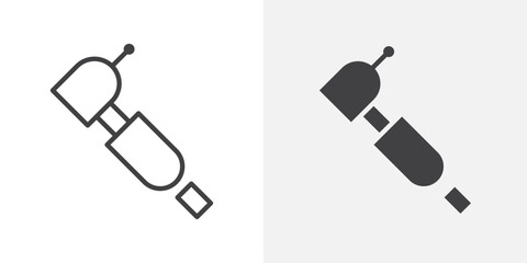 Dental drill icon Outline vector sign