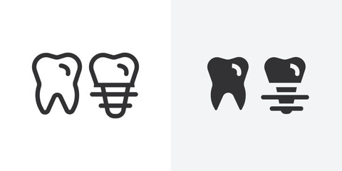 Dental implants icon Outline vector sign