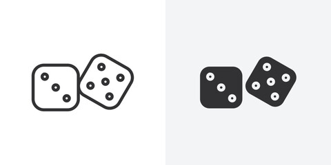 Dice games icon Outline vector sign